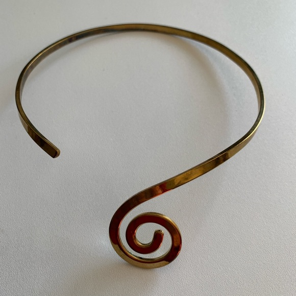 Brass collar necklace signed Best. - Picture 1 of 3